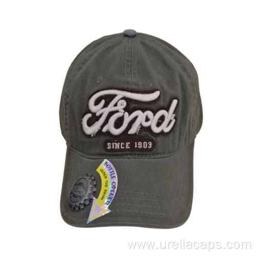 3D embroidered cap with bottle opener
